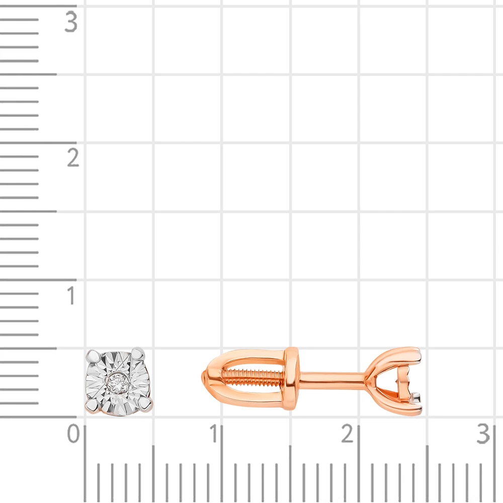 Серьги с бриллиантами из красного золота 375 пробы 2
