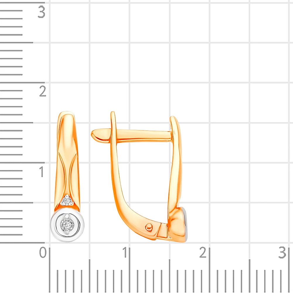 Серьги с бриллиантами из красного золота 375 пробы 2