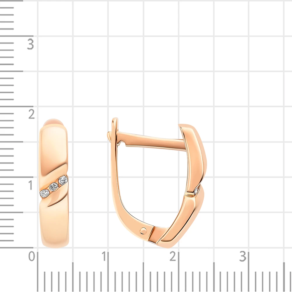 Серьги с бриллиантами из красного золота 375 пробы 2