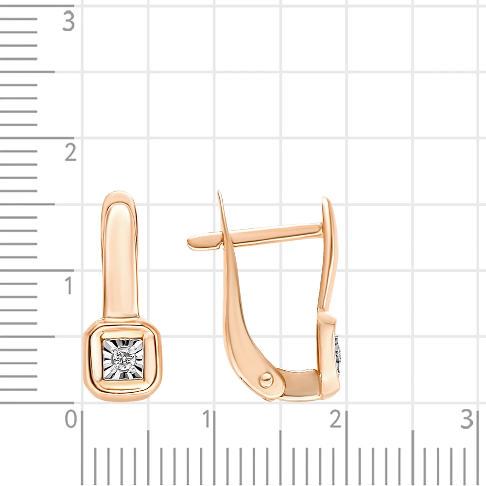 Серьги с бриллиантами из красного золота 585 пробы 2