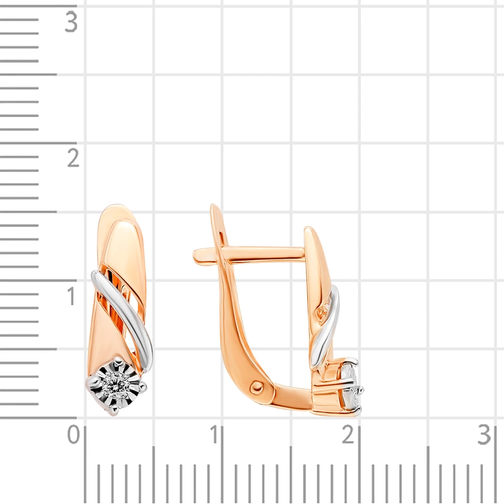 Серьги с бриллиантами из красного золота 585 пробы 2