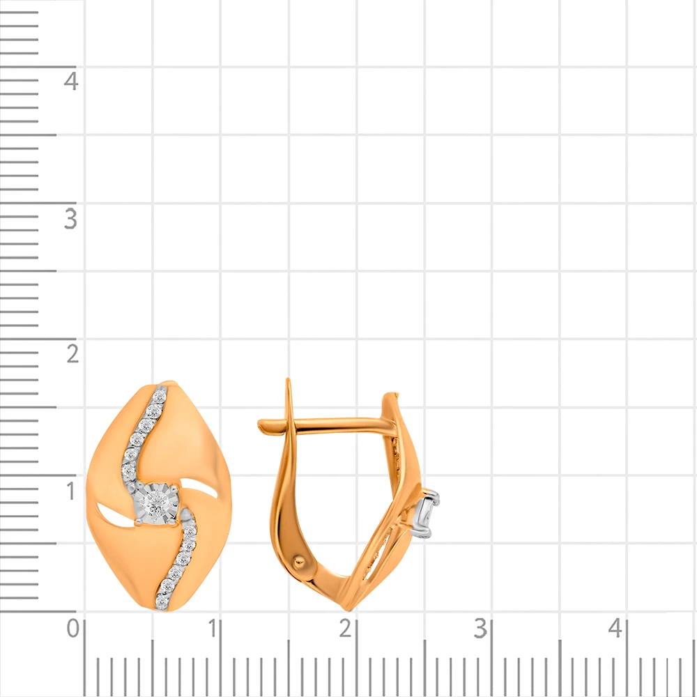 Серьги с бриллиантами из красного золота 585 пробы 2