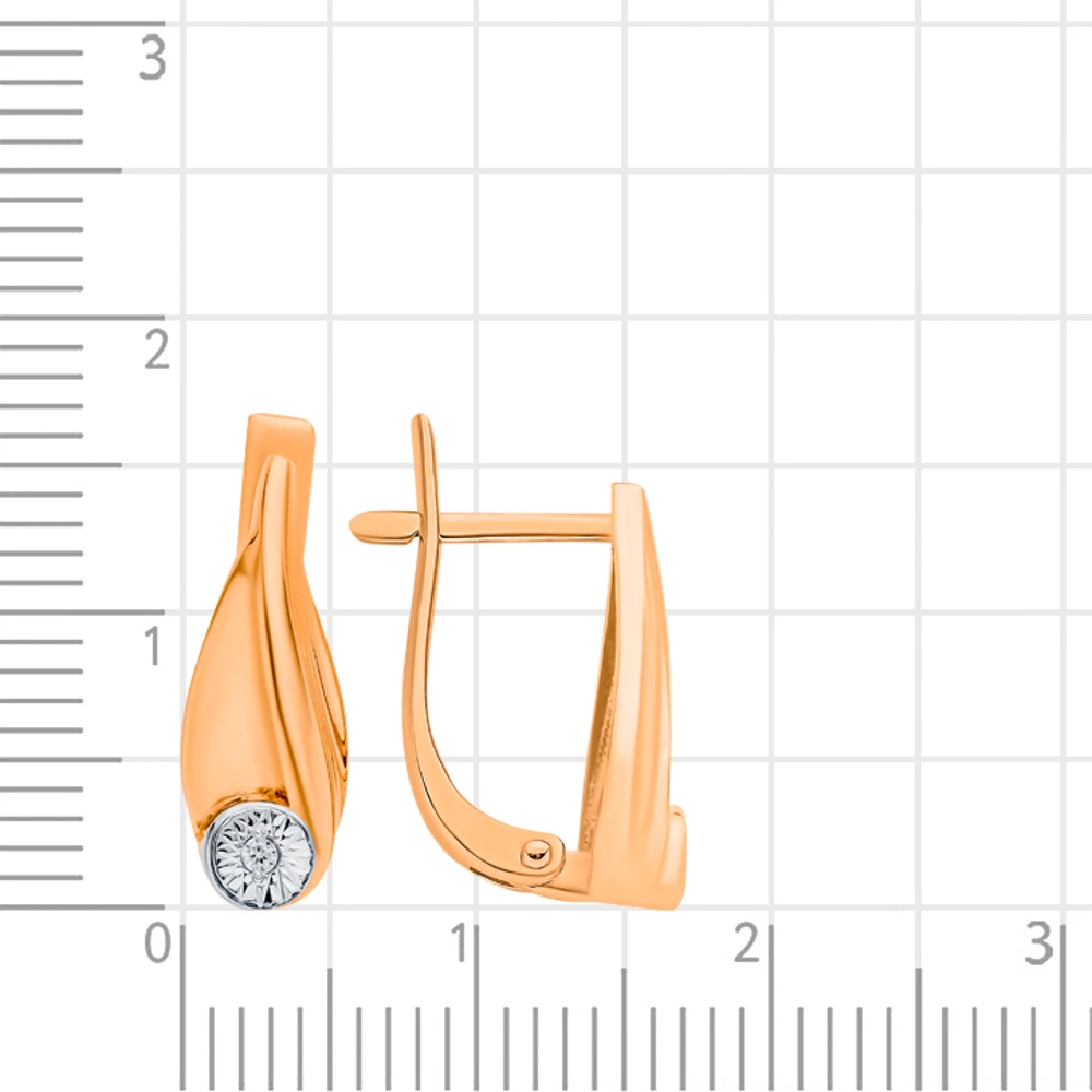 Серьги с бриллиантами из красного золота 585 пробы 2
