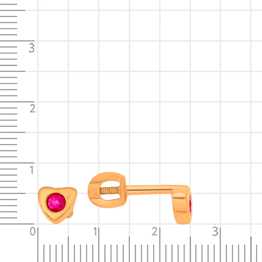 Серьги с рубинами из красного золота 585 пробы 2