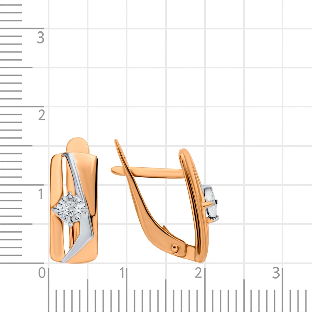Серьги с бриллиантами из красного золота 585 пробы 2
