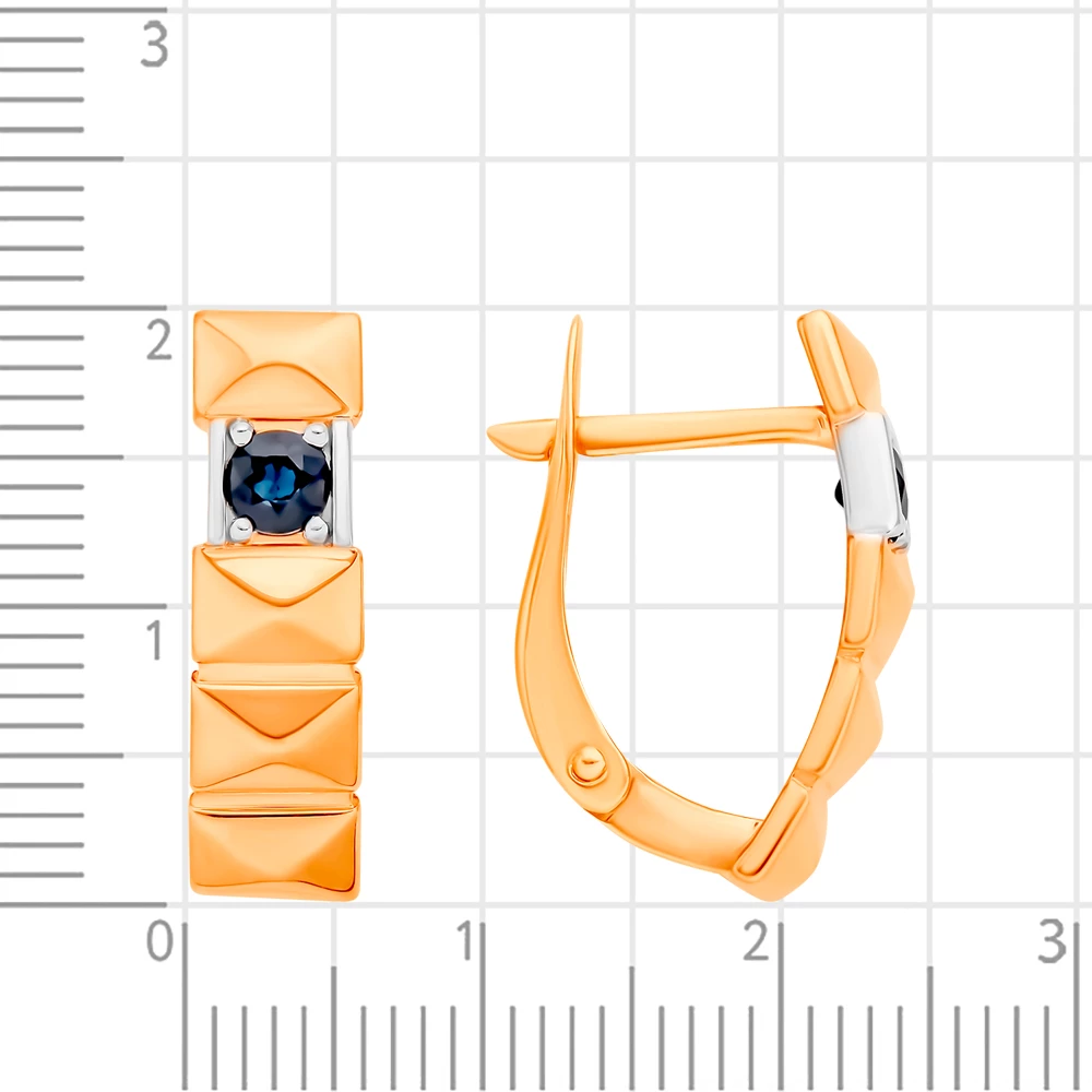 Серьги с сапфирами из красного золота 585 пробы 2
