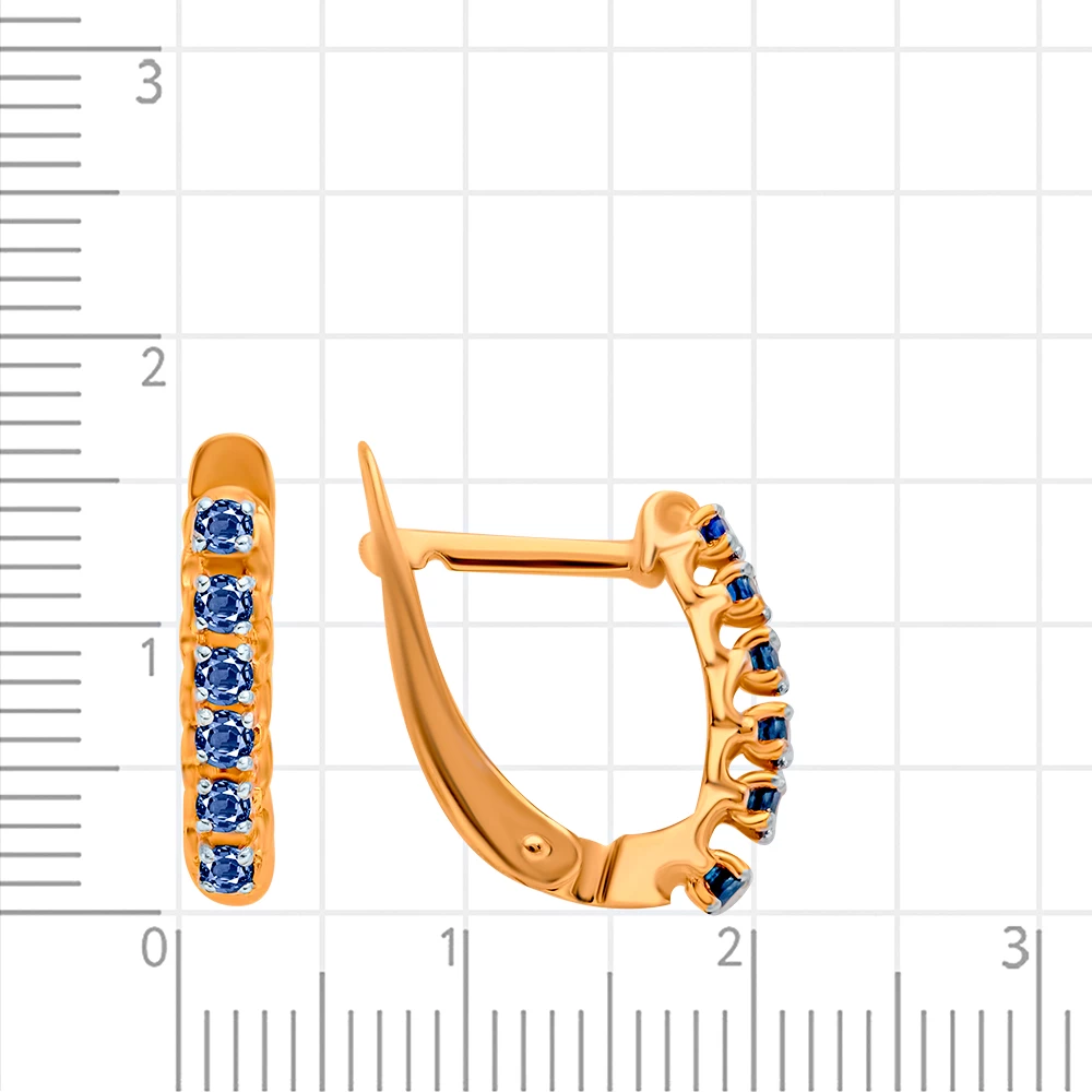 Серьги с сапфирами из красного золота 585 пробы 2