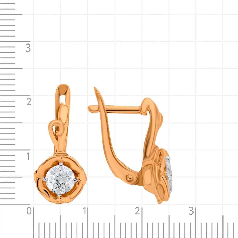 Серьги с муассанитами из красного золота 585 пробы 2