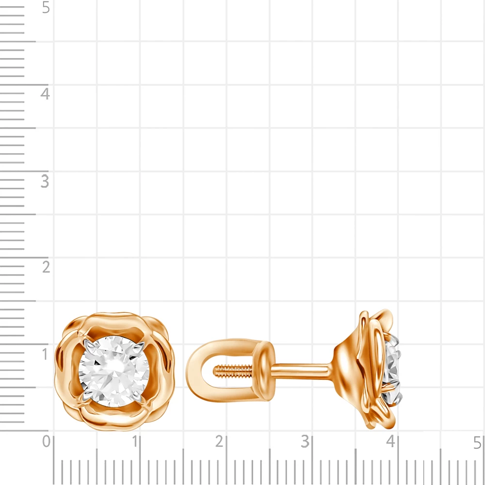 Серьги с муассанитами из красного золота 585 пробы 2
