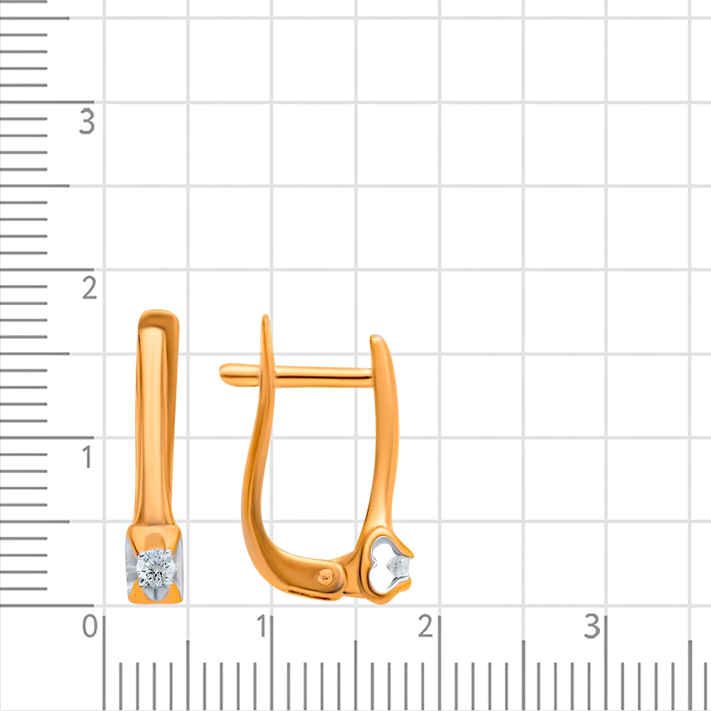 Серьги с муассанитами из красного золота 585 пробы 2