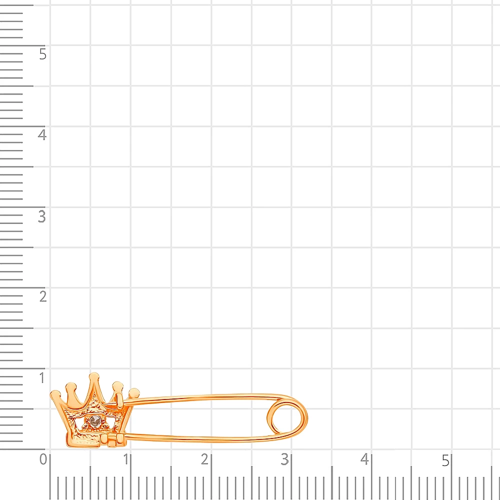 Булавка с бриллиантом из красного золота 585 пробы 2