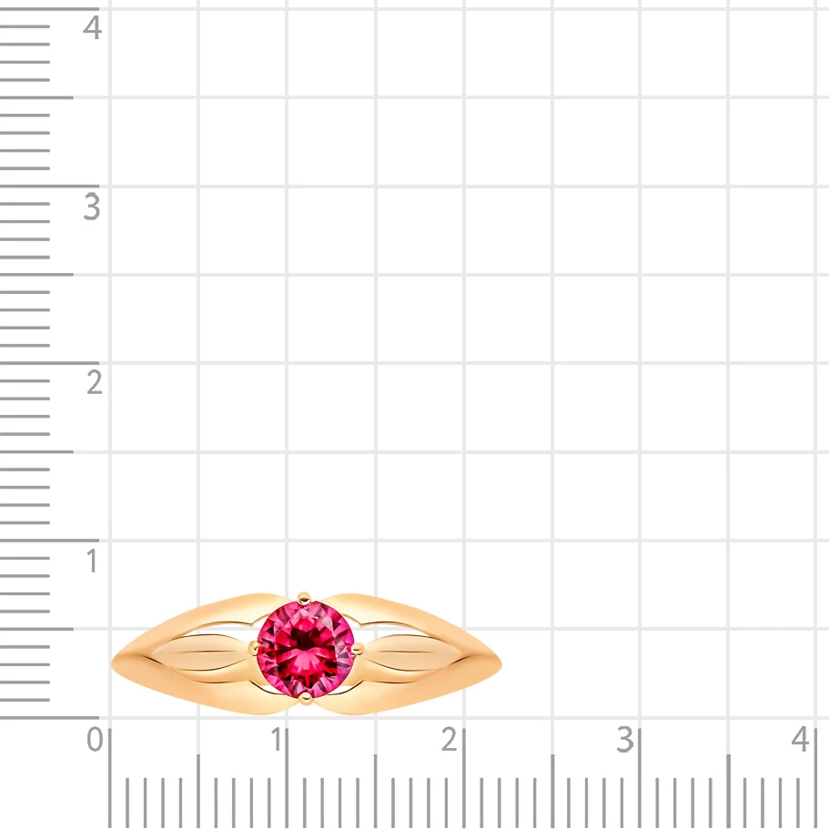 Кольцо с рубином синтетическим из красного золота 585 пробы 2