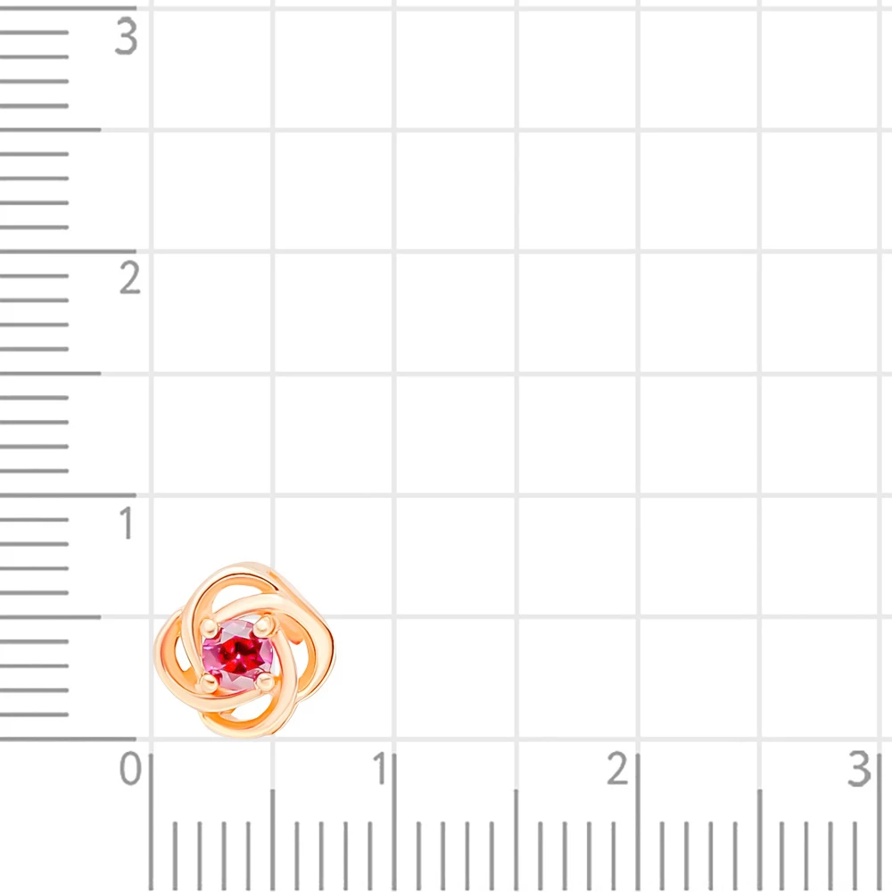 Подвес с рубином синтетическим из красного золота 375 пробы 2