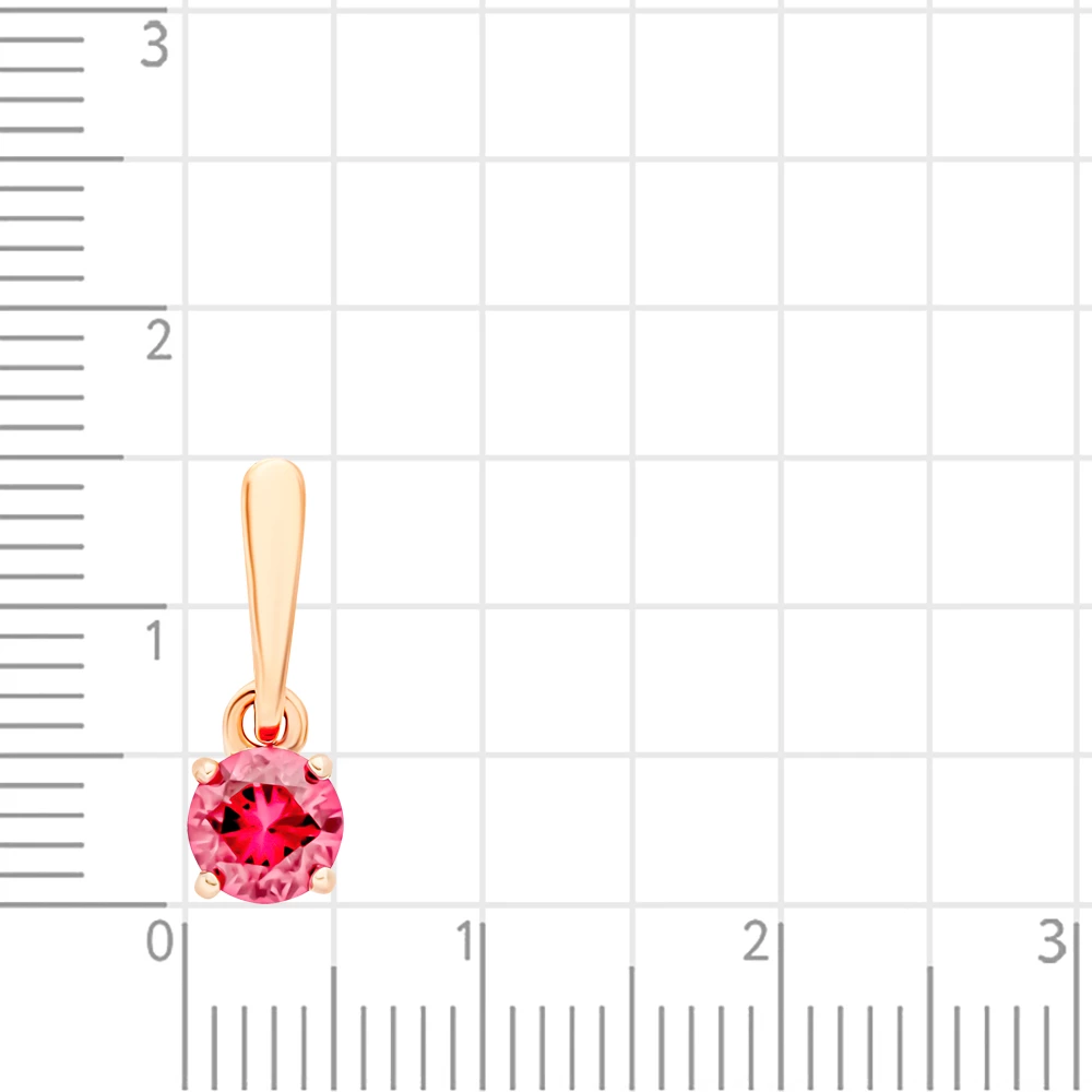 Подвес с рубином синтетическим из красного золота 375 пробы 2