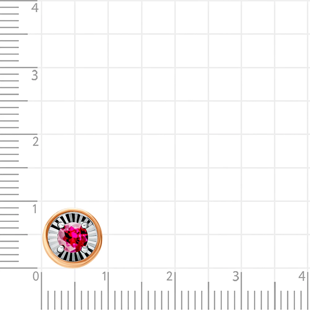 Подвес с рубинами синтетическими из красного золота 375 пробы 2