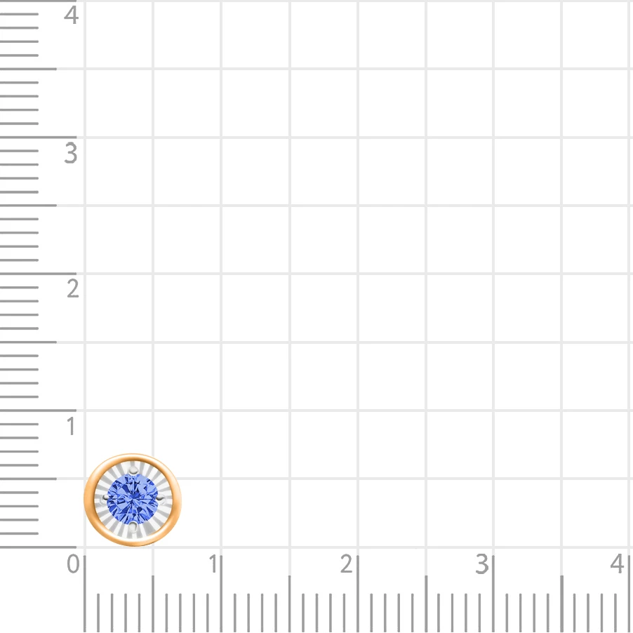 Подвес с сапфиром синтетическим из красного золота 585 пробы 2