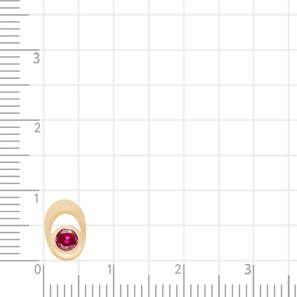 Подвес с рубинами синтетическими из красного золота 375 пробы 2