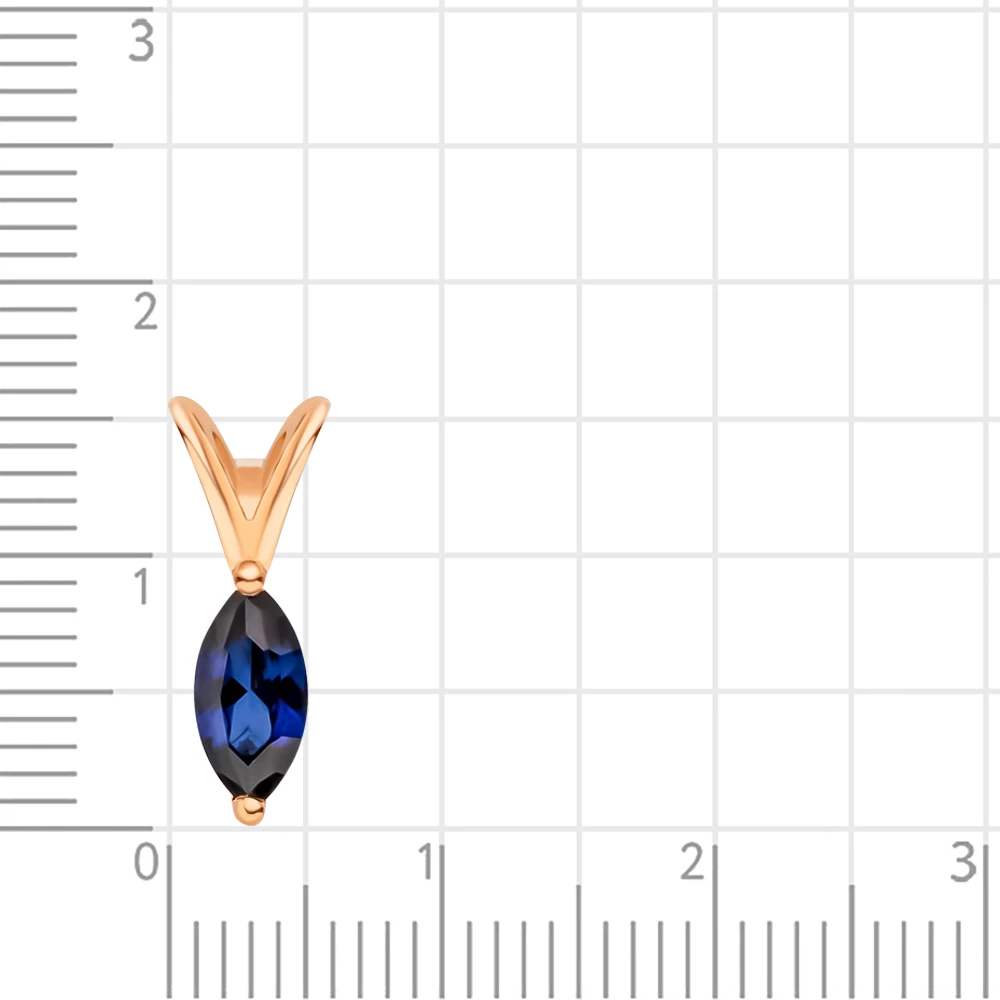 Подвес с сапфирами синтетическими из красного золота 375 пробы 2