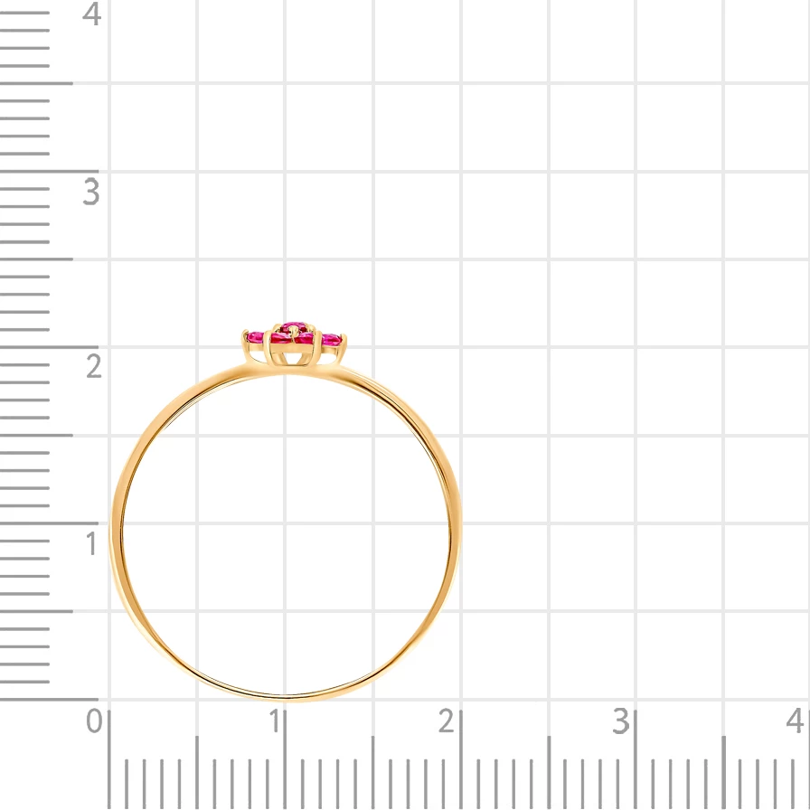 Кольцо с рубинами синтетическими из красного золота 375 пробы 3