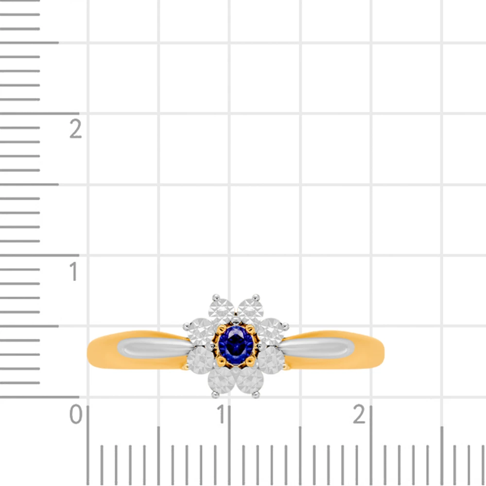 Кольцо с сапфиром синтетическим из красного золота 585 пробы 2