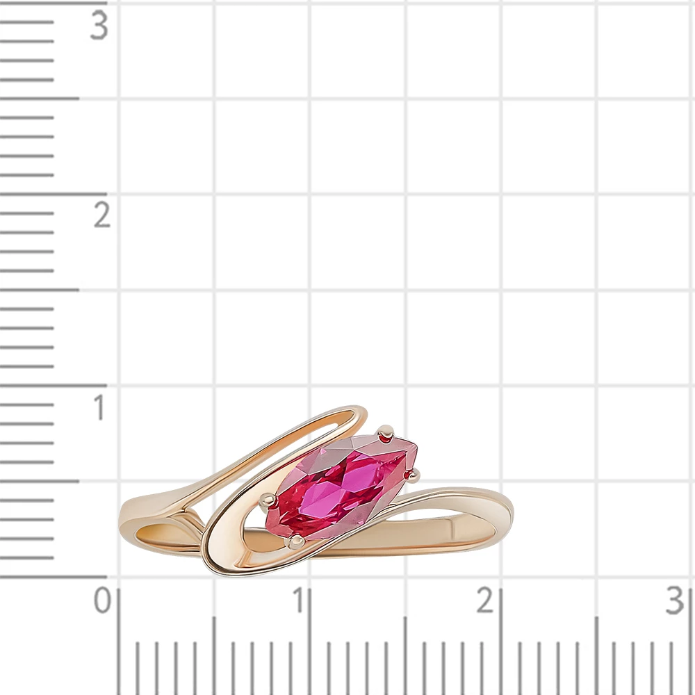 Кольцо с рубинами синтетическими из красного золота 375 пробы 2