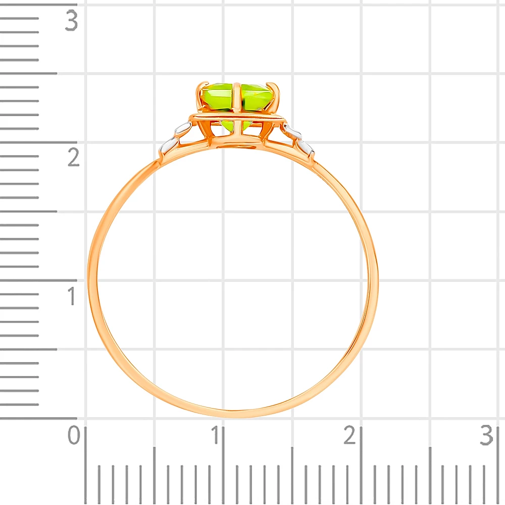 Кольцо с хризолитом из красного золота 375 пробы 3