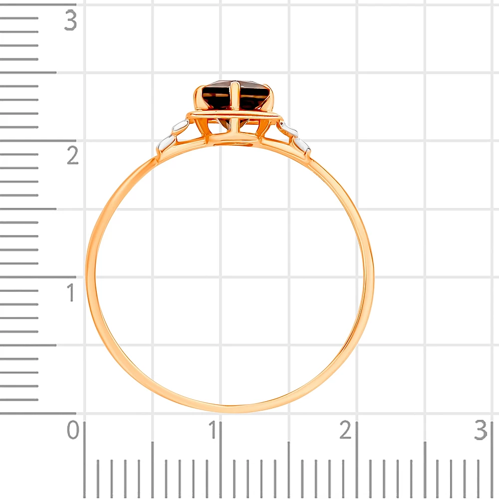 Кольцо с раух-топазом из красного золота 375 пробы 3