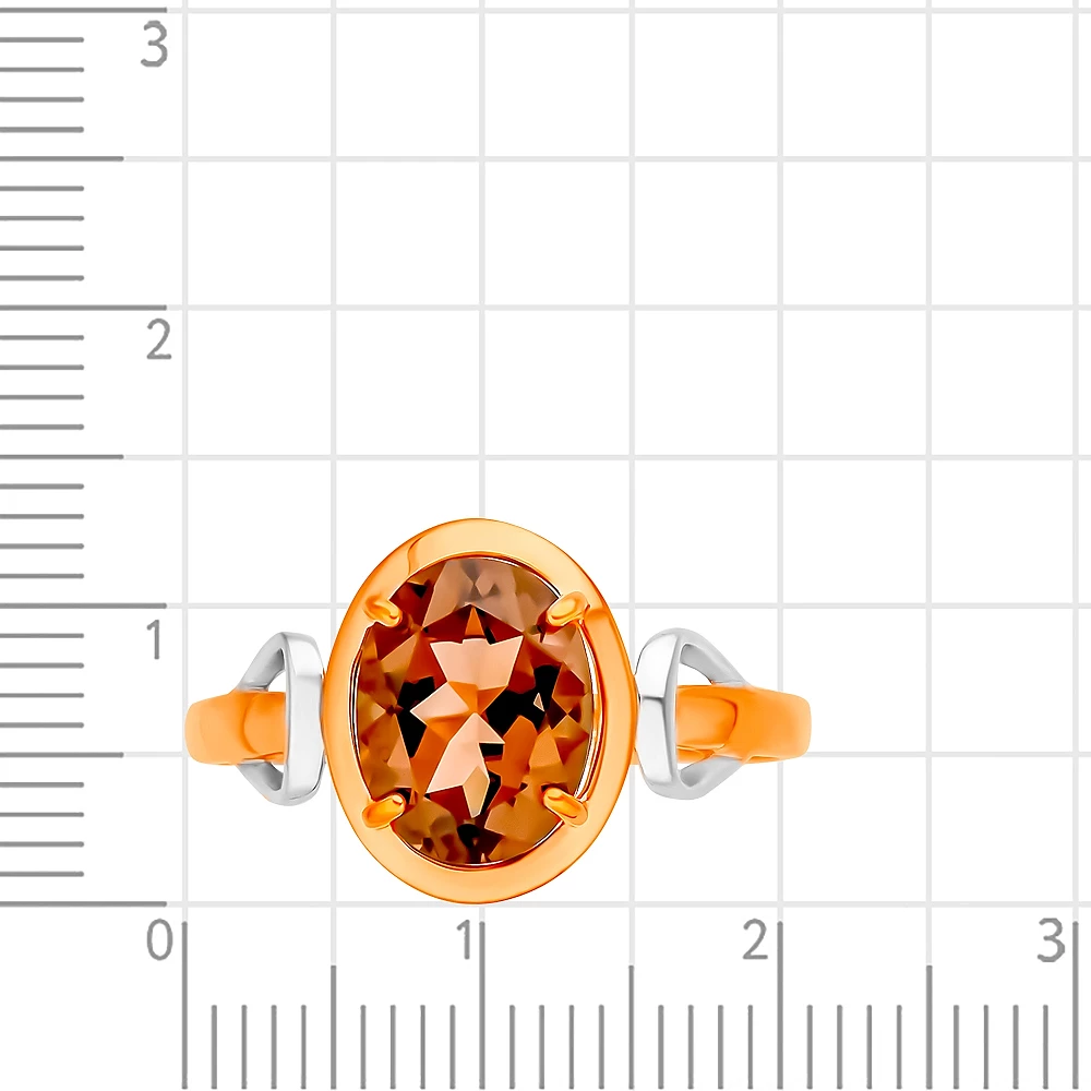 Кольцо с раух-топазом из красного золота 375 пробы 2