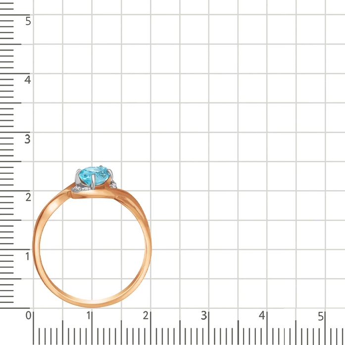 Кольцо с топазом и фианитами из красного золота 585 пробы 3
