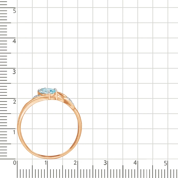 Кольцо с топазом и фианитами из красного золота 585 пробы 3