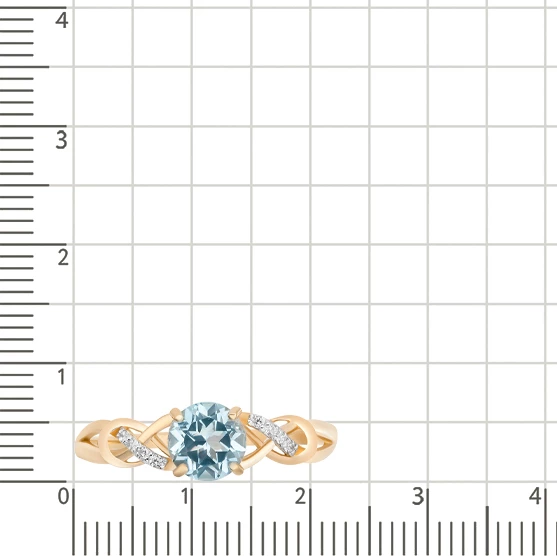 Кольцо с топазом и фианитами из красного золота 585 пробы 2