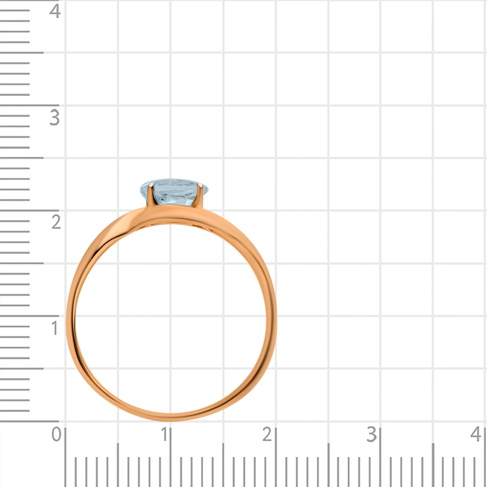 Кольцо с топазом из красного золота 585 пробы 3