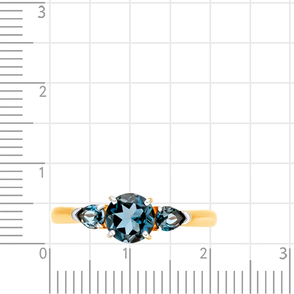 Кольцо с топазами лондон из красного золота 375 пробы 2