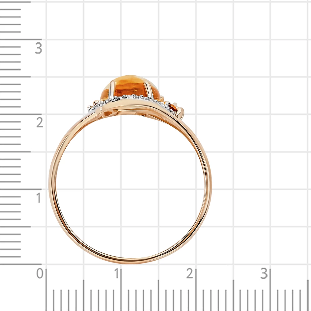 Кольцо с цитринами из красного золота 585 пробы 3