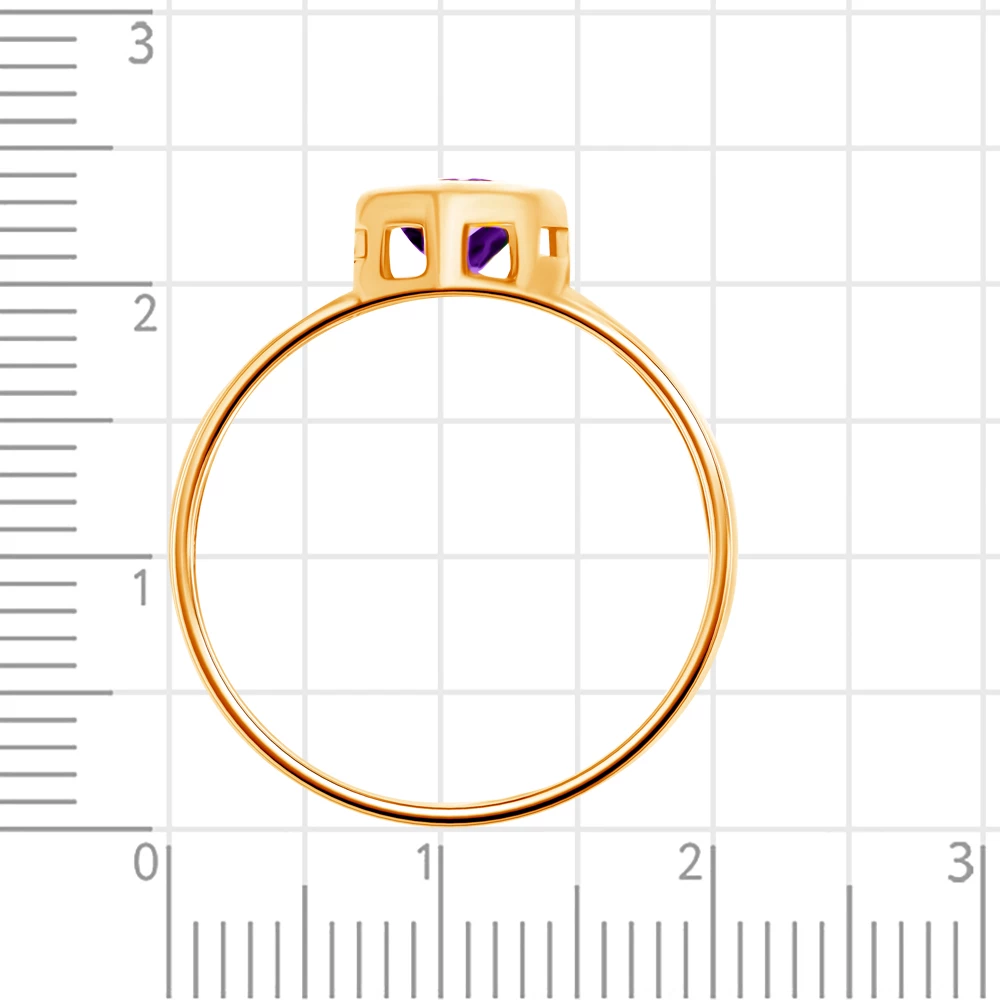 Кольцо с аметистом из красного золота 585 пробы 3