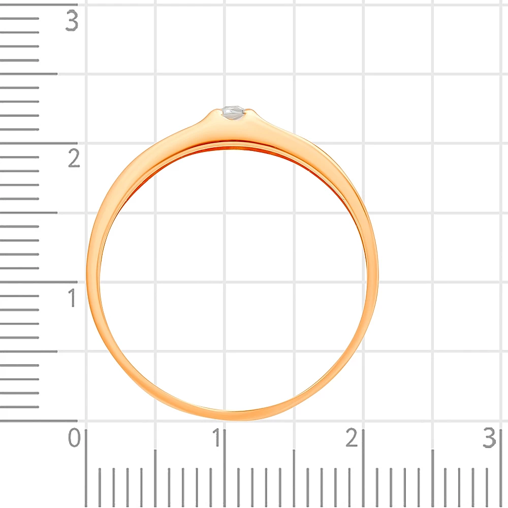 Кольцо с топазом и фианитами из красного золота 585 пробы 3