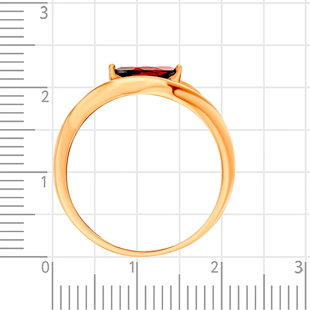 Кольцо с гранатом из красного золота 375 пробы 3