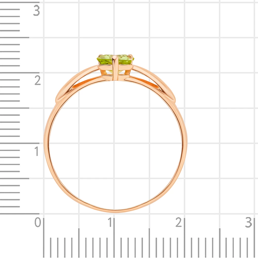 Кольцо с хризолитом из красного золота 375 пробы 3