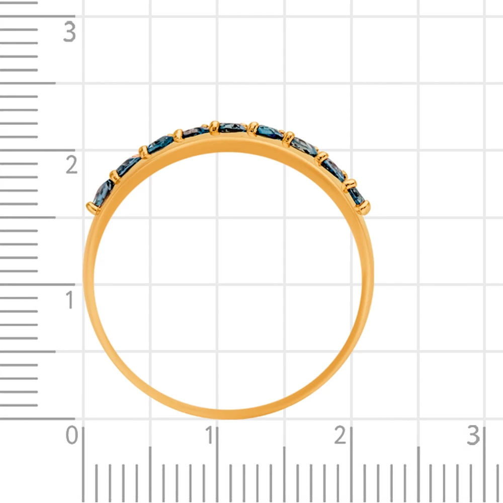 Кольцо с топазами лондон из красного золота 585 пробы 3