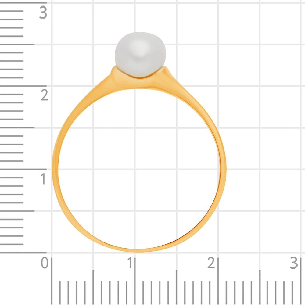 Кольцо с культивированным жемчугом из красного золота 585 пробы 3