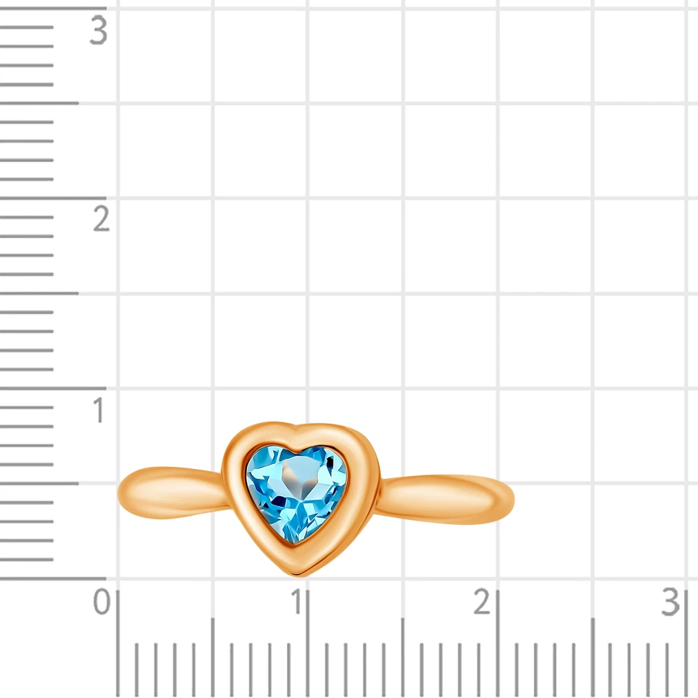 Кольцо с топазом из красного золота 375 пробы 2