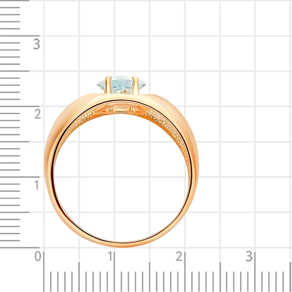 Кольцо с топазом из красного золота 375 пробы 3