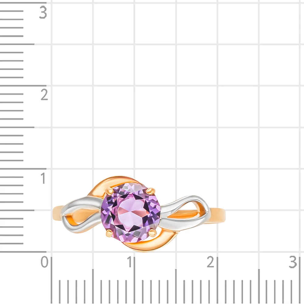 Кольцо с аметистом из красного золота 585 пробы 2