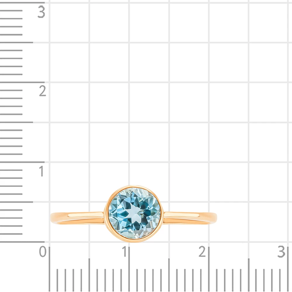 Кольцо с топазом из красного золота 585 пробы 2