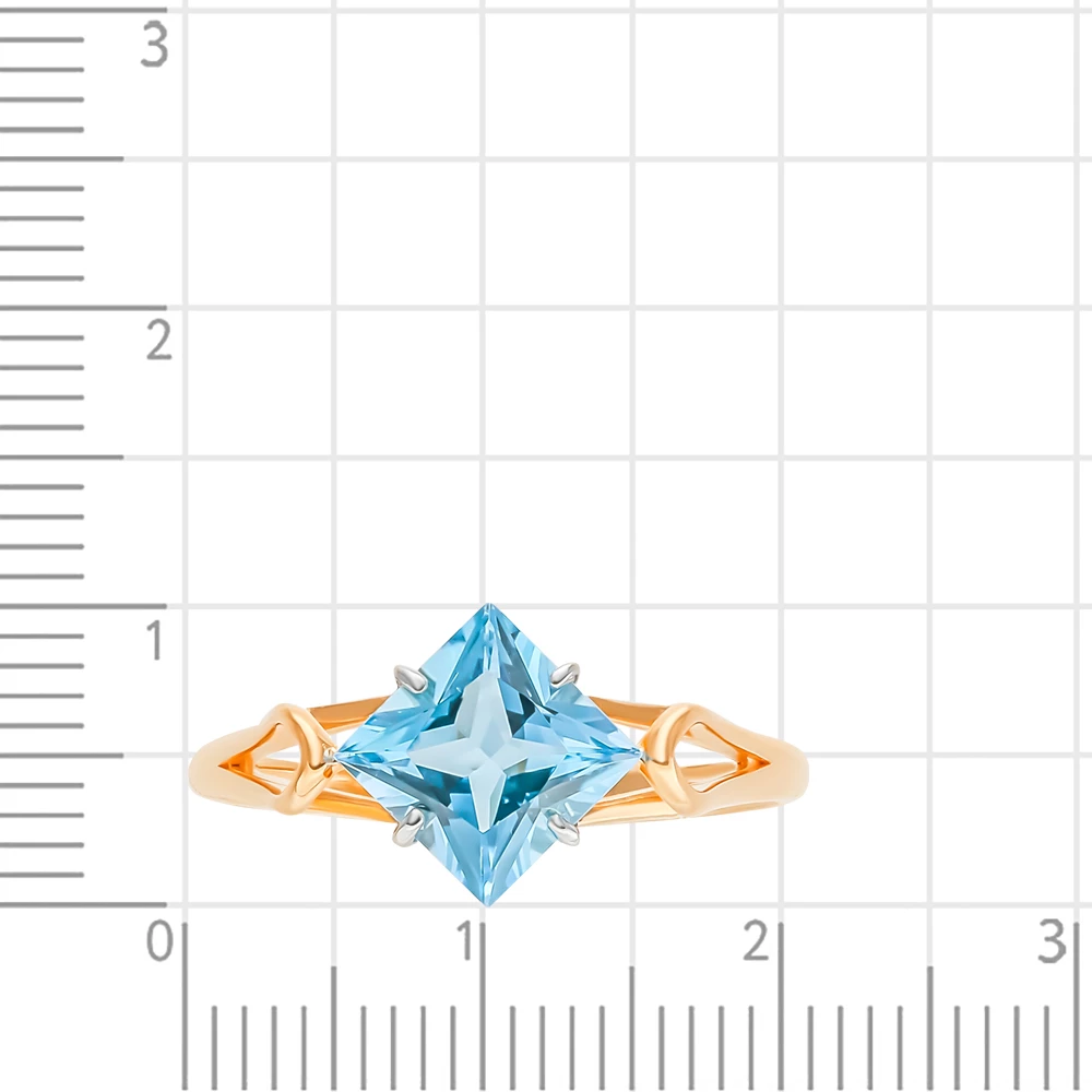 Кольцо с топазом из красного золота 585 пробы 2