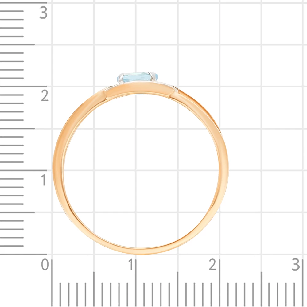 Кольцо с топазом из красного золота 585 пробы 3