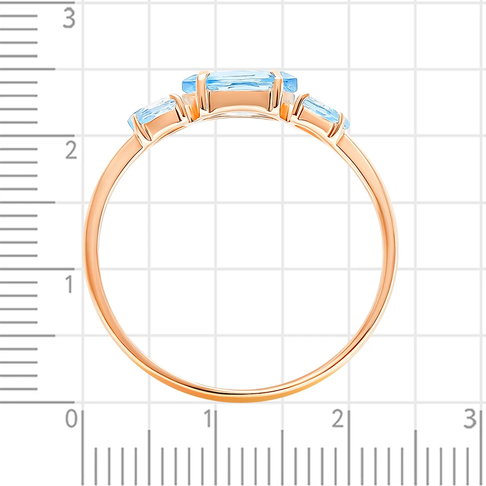 Кольцо с топазами из красного золота 585 пробы 3