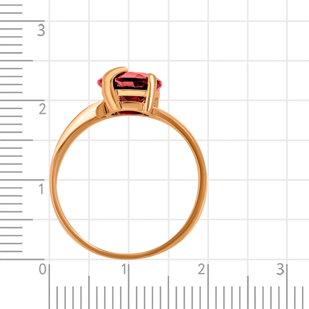 Кольцо с гранатом из красного золота 585 пробы 3