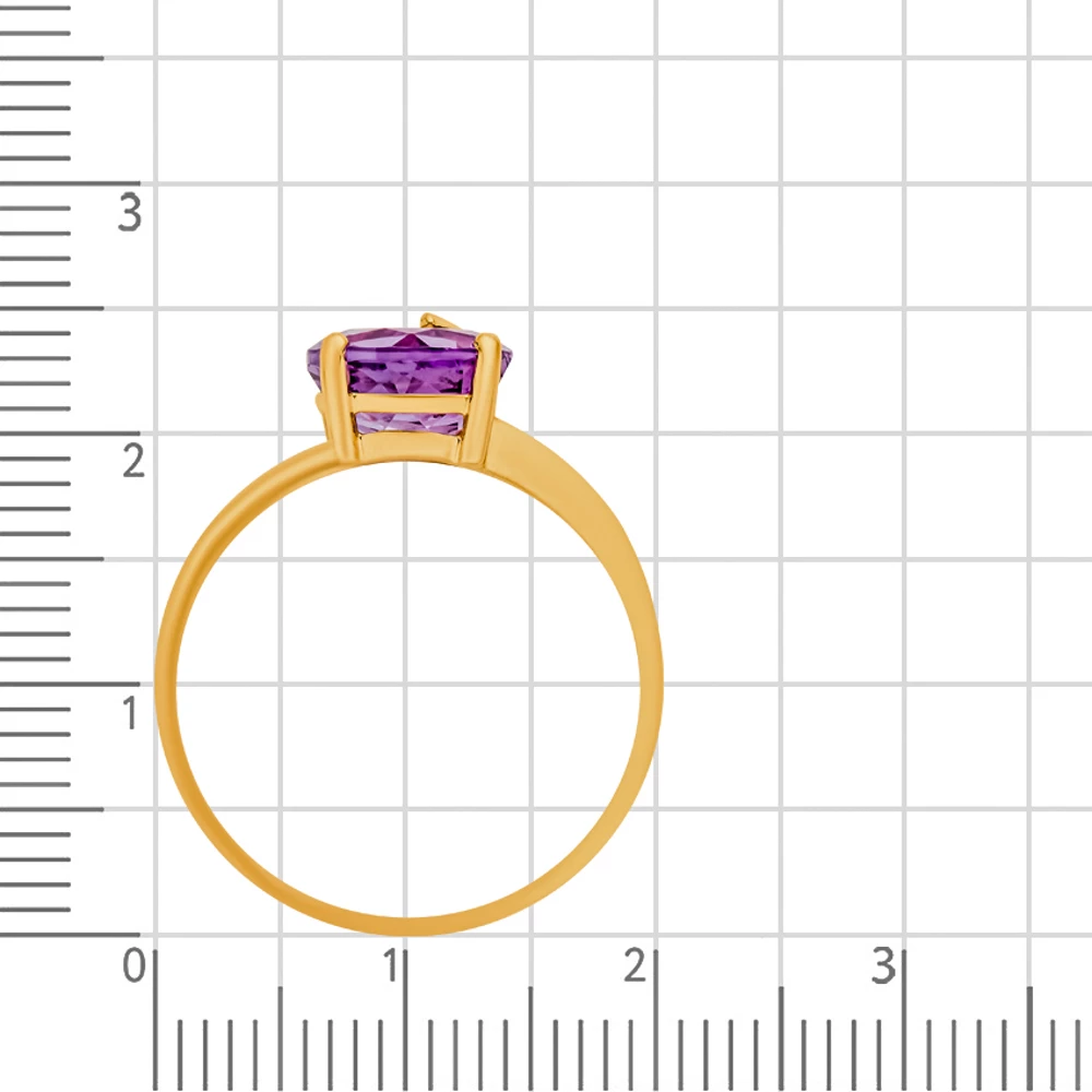 Кольцо с аметистом из красного золота 585 пробы 3