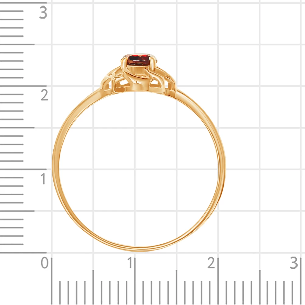 Кольцо с гранатом из красного золота 585 пробы 4